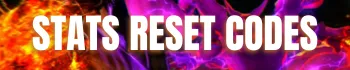 STATS RESET CODES.